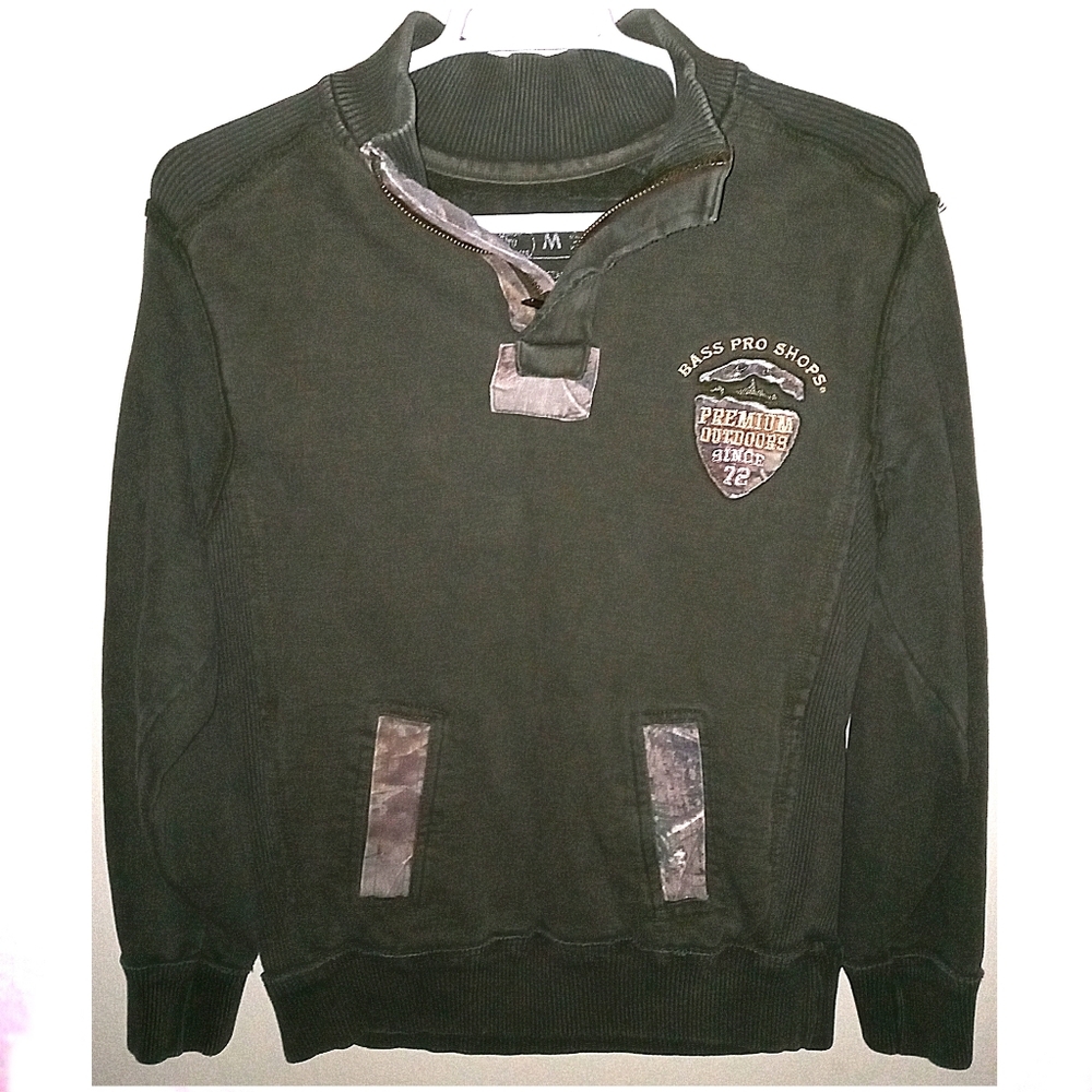 BASS PRO SHOPS MEN'S MEDIUM 1/4 ZIP SWEATER